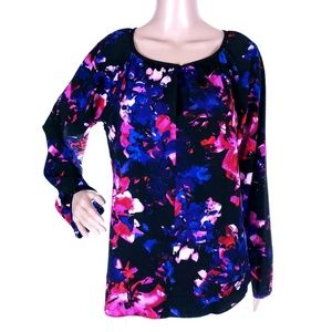 Ellen Tracy Women Top Mystique Color Multi Black Size M - NWT